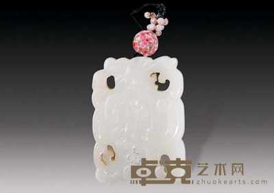 清 白玉夔龙珮 高5.5cm